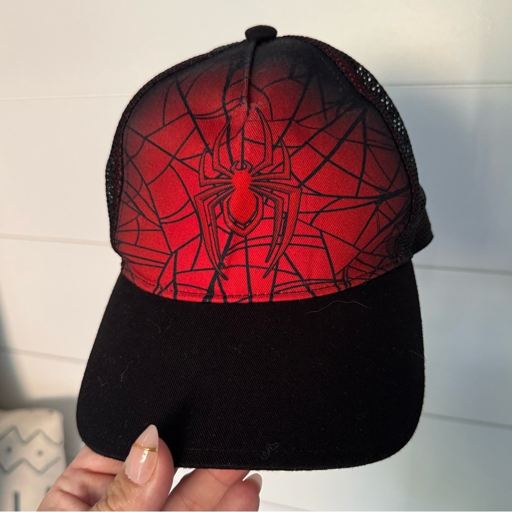 Adidas Red and Black Marvel Spider Man Trucker Hat